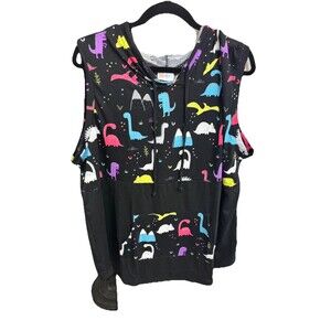 LuLaRoe Tank Hoodie 3XL Dinosaur Print Sleeveless Pullover Casual Tank NWT